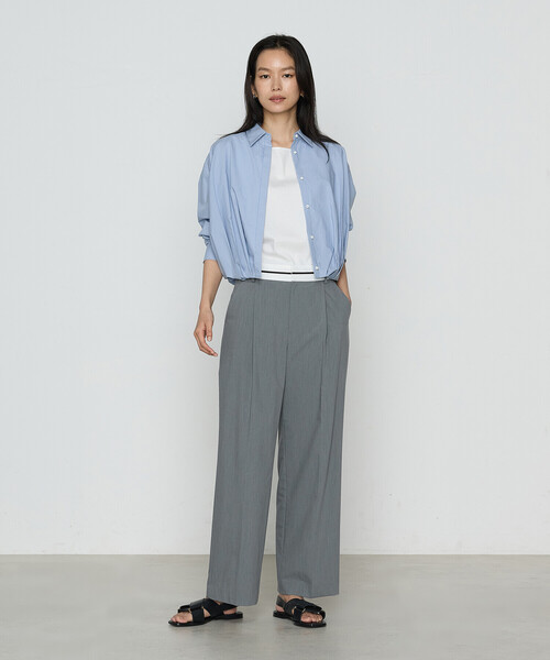 COMME CA(コムサ)の「〔 TALLサイズ 〕 コットンポプリンストライプ シャツ(シャツ/ブラウス・レディース・サックスブルー/トップグレー・15号)」の8枚目の写真