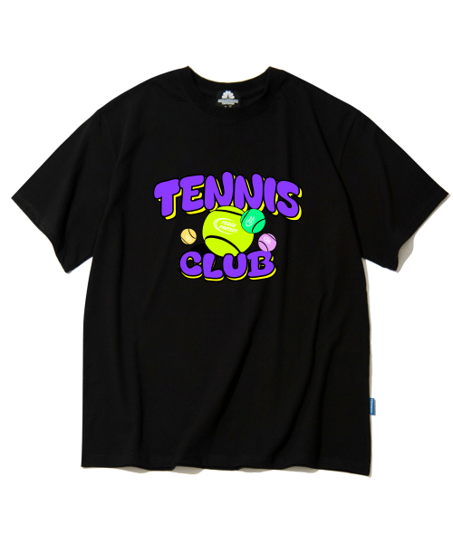 TRIPSHION(トリップション)の「パープルテニスクラブ グラフィックTシャツ - ブラック(Tシャツ/カットソー・メンズ・その他・LARGE/MEDIUM/X-LARGE)」の1枚目の写真