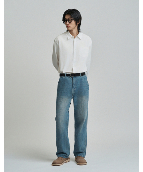 WORK ON BODY OFF（ワークオンボディオフ）の「エズリラックスセミワイドデニムパンツ-ブルー（デニムパンツ・メンズ・ブルー・SMALL/MEDIUM/LARGE/X-LARGE/2XL）」の6枚目の写真