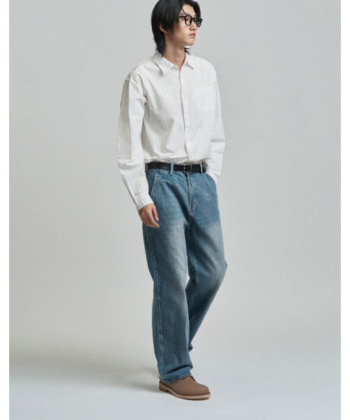 WORK ON BODY OFF（ワークオンボディオフ）の「エズリラックスセミワイドデニムパンツ-ブルー（デニムパンツ・メンズ・ブルー・SMALL/MEDIUM/LARGE/X-LARGE/2XL）」の4枚目の写真