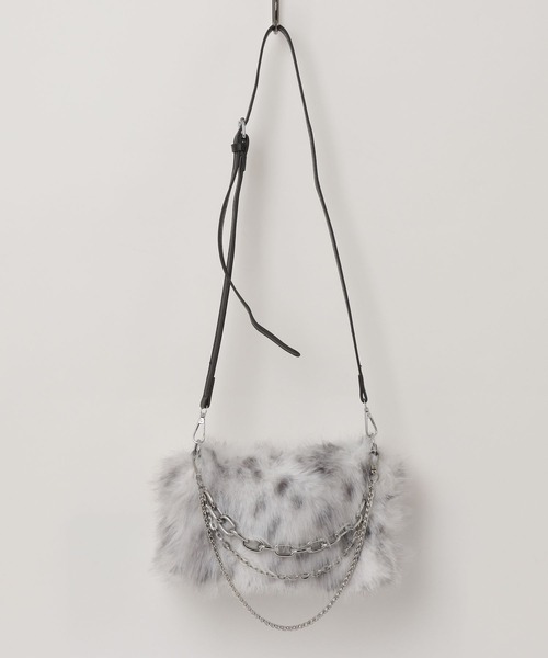 .KOM(ドットコム)の「A'GEM/9 × .kom 『.KOM/ドットケーオーエム』 Faux Fur Chain Shoulder Bag/ファー チェーン ショルダーバッグ(トートバッグ・レディース・グレー/ブラウン・FREE)」の16枚目の写真