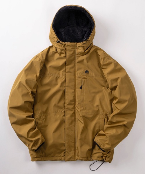 LOGOS（ロゴス）の「【71】【LOGOS PARK/ロゴス パーク】ワンポイントロゴ 裏ボア フードジャケット/マウンテンパーカー/ドローコード/撥水/防風（マウンテンパーカー・メンズ・キャメル/ブラック/グリーン/ネイビー・XL/L/M）」の4枚目の写真