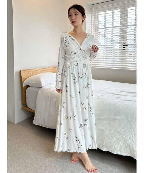 セール】プリントカシュクールワンピース（ルームウェア/パジャマ
