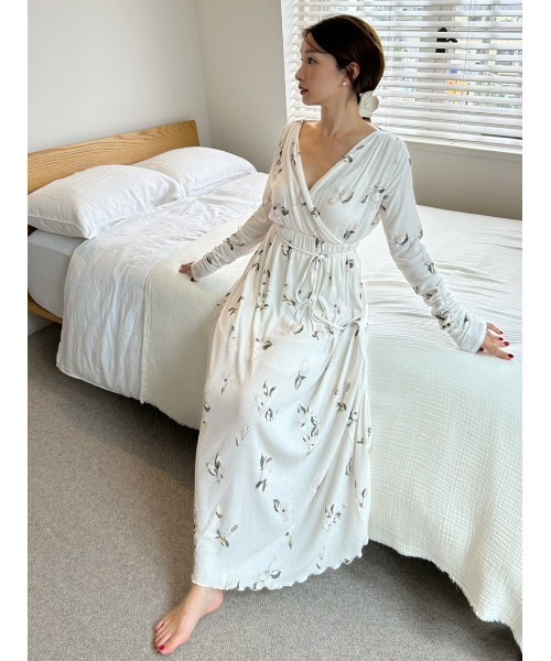 セール】プリントカシュクールワンピース（ルームウェア/パジャマ