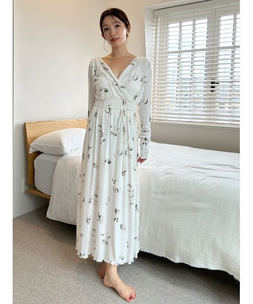 SNIDEL HOME（スナイデルホーム）の「プリントカシュクールワンピース