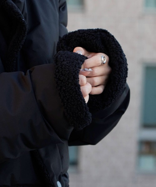 セール】Short-length faux fur down jacket / ショート丈 裏ボア×中綿