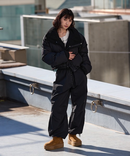 セール】Short-length faux fur down jacket / ショート丈 裏ボア×中綿