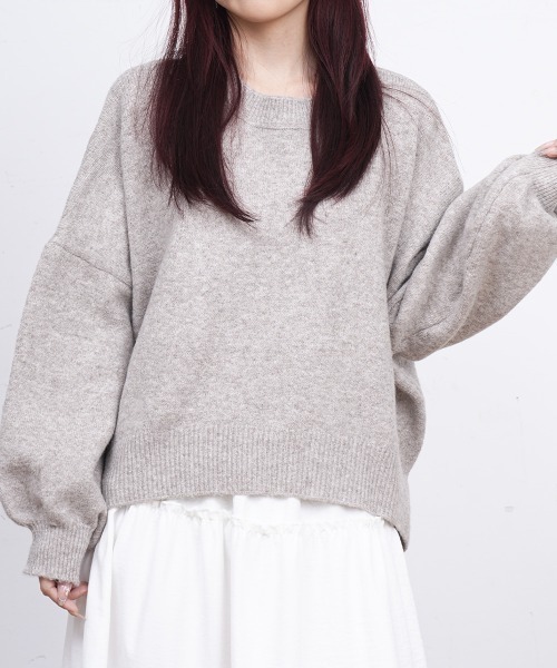 Miniministore(ミニミニストア)の「ゆったりコクーンニットミックスカラー秋冬(ニット/セーター・レディース・アイボリー/ブラック/グレー/グレイッシュベージュ/ダークグレー・FREE)」の5枚目の写真