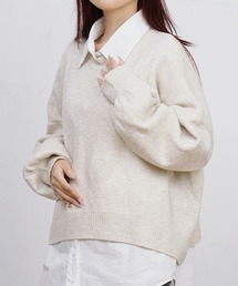 ゆったりコクーンニットミックスカラー秋冬