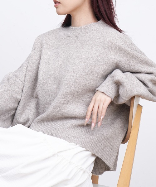 Miniministore(ミニミニストア)の「ゆったりコクーンニットミックスカラー秋冬(ニット/セーター・レディース・アイボリー/ブラック/グレー/グレイッシュベージュ/ダークグレー・FREE)」の13枚目の写真