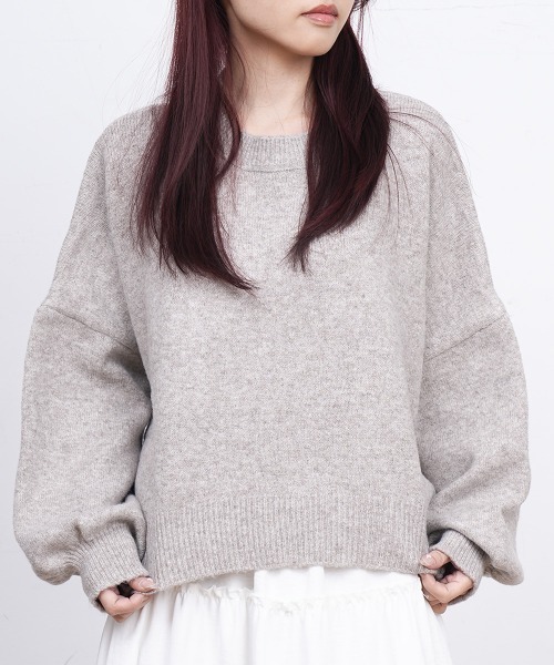 Miniministore(ミニミニストア)の「ゆったりコクーンニットミックスカラー秋冬(ニット/セーター・レディース・アイボリー/ブラック/グレー/グレイッシュベージュ/ダークグレー・FREE)」の14枚目の写真