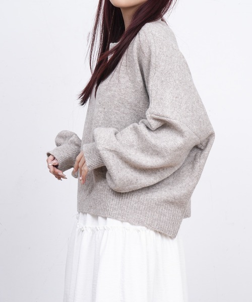 Miniministore(ミニミニストア)の「ゆったりコクーンニットミックスカラー秋冬(ニット/セーター・レディース・アイボリー/ブラック/グレー/グレイッシュベージュ/ダークグレー・FREE)」の15枚目の写真