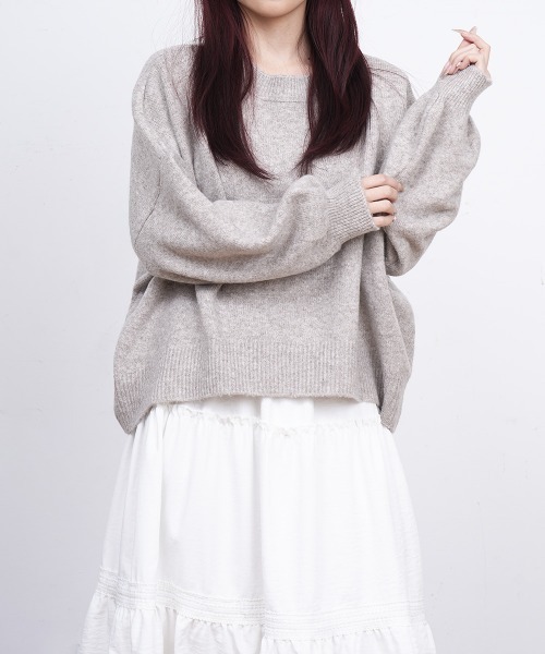 Miniministore(ミニミニストア)の「ゆったりコクーンニットミックスカラー秋冬(ニット/セーター・レディース・アイボリー/ブラック/グレー/グレイッシュベージュ/ダークグレー・FREE)」の16枚目の写真