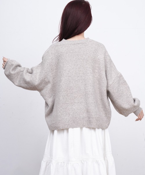Miniministore(ミニミニストア)の「ゆったりコクーンニットミックスカラー秋冬(ニット/セーター・レディース・アイボリー/ブラック/グレー/グレイッシュベージュ/ダークグレー・FREE)」の17枚目の写真