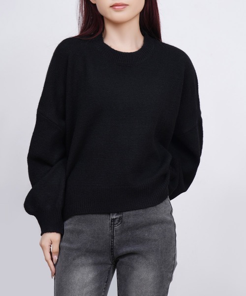 Miniministore(ミニミニストア)の「ゆったりコクーンニットミックスカラー秋冬(ニット/セーター・レディース・アイボリー/ブラック/グレー/グレイッシュベージュ/ダークグレー・FREE)」の18枚目の写真