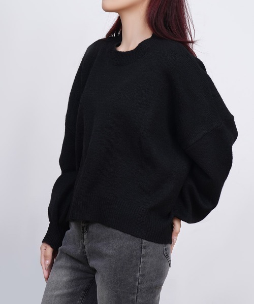 Miniministore(ミニミニストア)の「ゆったりコクーンニットミックスカラー秋冬(ニット/セーター・レディース・アイボリー/ブラック/グレー/グレイッシュベージュ/ダークグレー・FREE)」の19枚目の写真