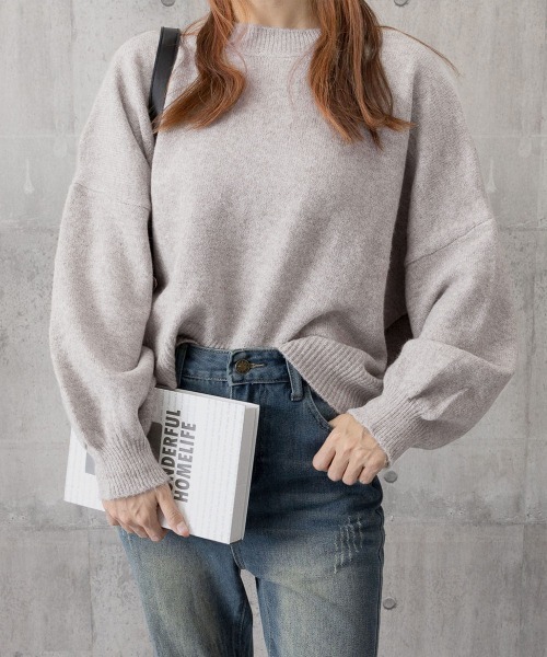 Miniministore(ミニミニストア)の「ゆったりコクーンニットミックスカラー秋冬(ニット/セーター・レディース・アイボリー/ブラック/グレー/グレイッシュベージュ/ダークグレー・FREE)」の7枚目の写真