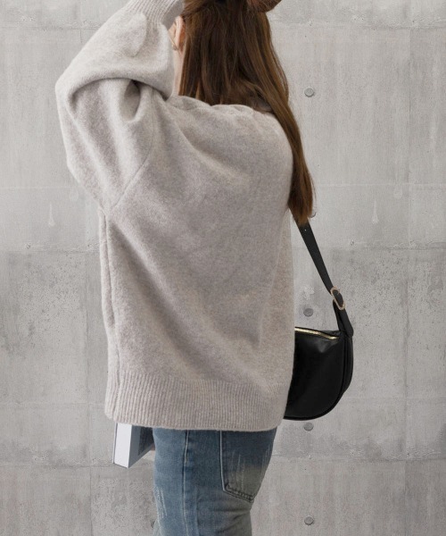 Miniministore(ミニミニストア)の「ゆったりコクーンニットミックスカラー秋冬(ニット/セーター・レディース・アイボリー/ブラック/グレー/グレイッシュベージュ/ダークグレー・FREE)」の8枚目の写真