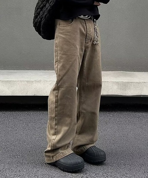 SBG(エスビー)の「SBG ワイドストレートデニム(デニムパンツ・メンズ・ブラウン/ブラック・SMALL/MEDIUM/LARGE)」の2枚目の写真