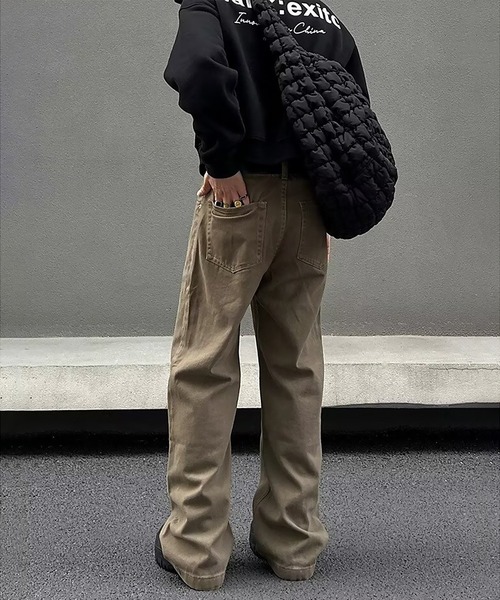 SBG(エスビー)の「SBG ワイドストレートデニム(デニムパンツ・メンズ・ブラウン/ブラック・SMALL/MEDIUM/LARGE)」の14枚目の写真