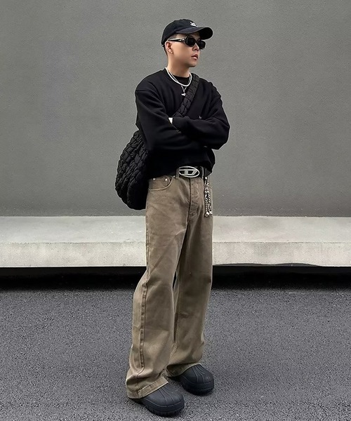 SBG(エスビー)の「SBG ワイドストレートデニム(デニムパンツ・メンズ・ブラウン/ブラック・SMALL/MEDIUM/LARGE)」の17枚目の写真
