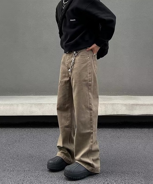 SBG(エスビー)の「SBG ワイドストレートデニム(デニムパンツ・メンズ・ブラウン/ブラック・SMALL/MEDIUM/LARGE)」の15枚目の写真