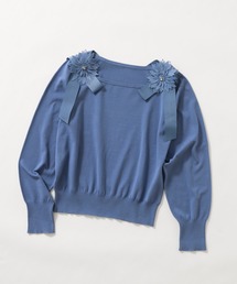 STRAWBERRY-FIELDS | コンフォートイネス_レース*リボンディテールニット(ニット/セーター)