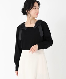 STRAWBERRY-FIELDS | コンフォートイネス_レース*リボンディテールニット(ニット/セーター)