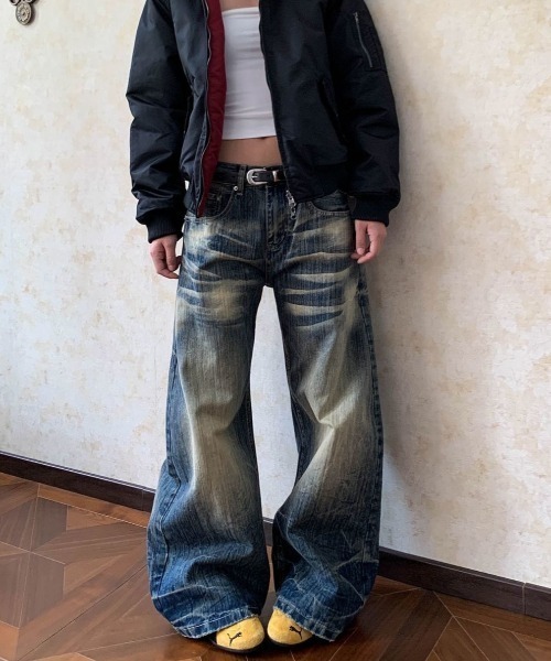 FreeZone(フリーゾーン)の「ヴィンテージウォッシュ超ワイドバギーデニム(デニムパンツ・メンズ・ブルー・S/M/L)」の13枚目の写真