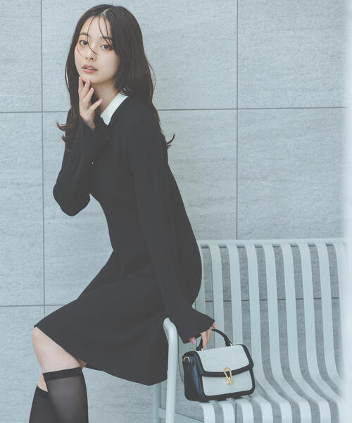 EDIT COLOGNE（エディットコロン）の「＜Ｅ＞ポロミニニットワンピース / 1216147002（ワンピース・レディース・ホワイト系その他/ブラック・MEDIUM/SMALL）」の5枚目の写真