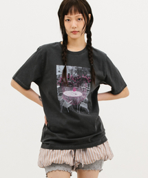 MATT AND MEL（マットアンドメル）の「[TOBAKE] Terrace Pigment T-shirt_Charcoal（Tシャツ/カットソー）」