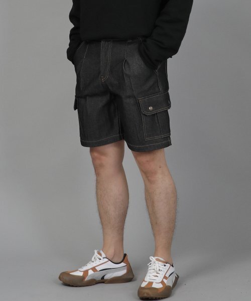 SAINTCREW(セントクルー)の「レトロラインカーゴショーツ RBC-340 デニムブラック(その他パンツ・メンズ・その他・MEDIUM/LARGE/X-LARGE)」の1枚目の写真