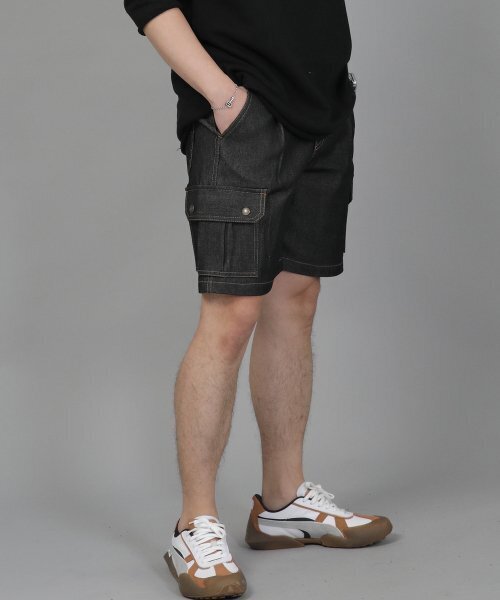 SAINTCREW(セントクルー)の「レトロラインカーゴショーツ RBC-340 デニムブラック(その他パンツ・メンズ・その他・MEDIUM/LARGE/X-LARGE)」の2枚目の写真