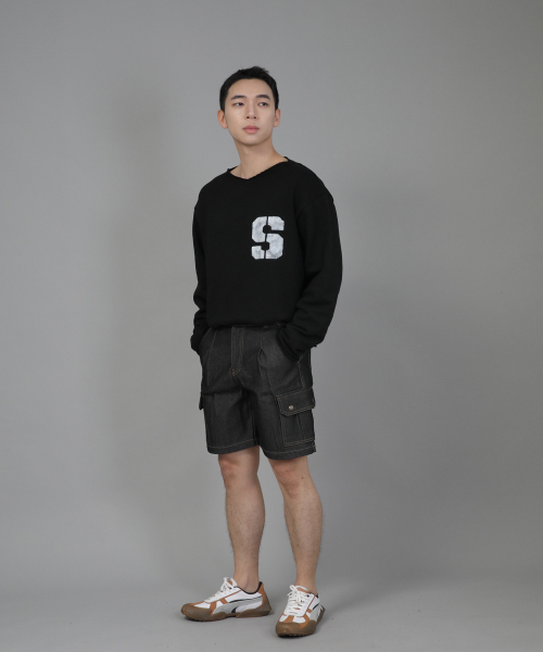 SAINTCREW(セントクルー)の「レトロラインカーゴショーツ RBC-340 デニムブラック(その他パンツ・メンズ・その他・MEDIUM/LARGE/X-LARGE)」の7枚目の写真