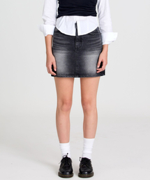 BUTTON UP（ボタンアップ）の「ヴィンテージブラックデニムショートスカート（スカート）」