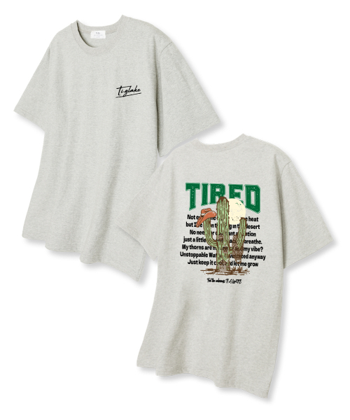 TI.GLAKE(ティーグレイク)の「タイアルドオーバーサイズ半袖Tシャツオートミール(Tシャツ/カットソー・レディース・その他・LARGE/X-LARGE/XX-LARGE)」の1枚目の写真