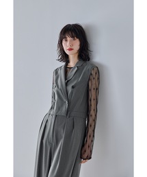 最終セール ANDRESD アンドレスド パンツドレス ノットシャツドッキングセットアップドレス / knot shirt docking
