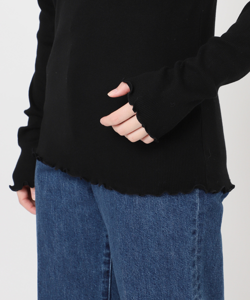 B.C STOCK(ベーセーストック)の「【WEB+一部店舗限定】ウォッシャブル / チュールリブボートネックロングスリーブ(Tシャツ/カットソー・レディース・チャコールグレー/ブラック/アイボリー・FREE)」の19枚目の写真