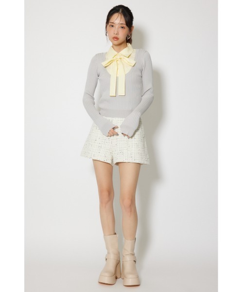 セール】シャツドッキングロングスリーブニットトップス 冬服 春服