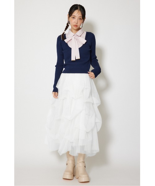 シャツドッキングロングスリーブニットトップス 冬服 春服（ポロシャツ