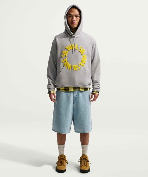 NIKE SB(ナイキエスビー)の「ナイキ SB フリース プルオーバー スケートボードパーカー / Nike SB Fleece Pullover Skate Hoodie IF0656-012 Wolf Grey(パーカー・メンズ・グレー・XL/2XL/L/M/S)」の8枚目の写真