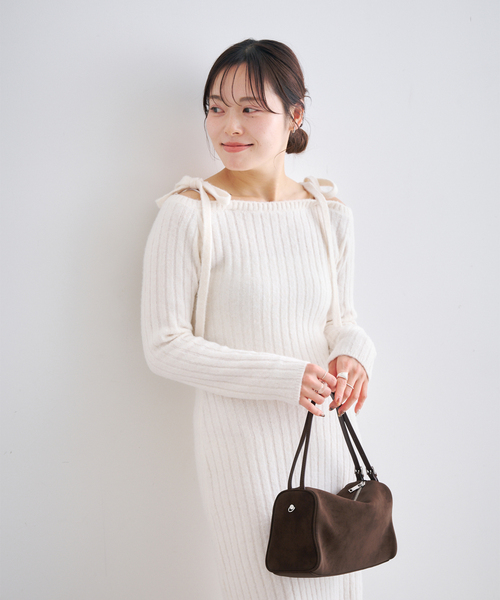 オフショルリボンニットワンピース（ワンピース）｜U by SPICK&SPAN