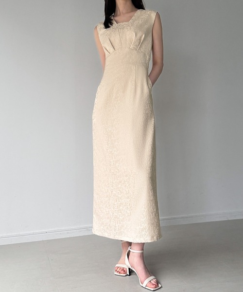 JUNOAH（ジュノア）の「ジャガードバックレースアップジャンスカ（ジャンパースカート・レディース・ネイビー/ブラック/ライトベージュ・SMALL/MEDIUM/LARGE）」の7枚目の写真