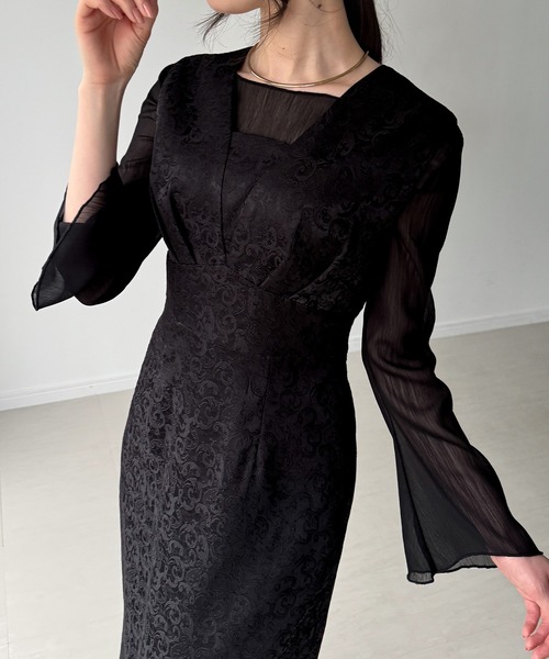 JUNOAH（ジュノア）の「ジャガードバックレースアップジャンスカ（ジャンパースカート・レディース・ネイビー/ブラック/ライトベージュ・SMALL/MEDIUM/LARGE）」の10枚目の写真