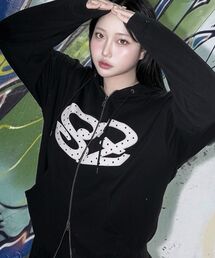 ※WEB限定 / ロゴワッペン / アソートまたぎジップパーカー / sqnz logo applique zip p/k