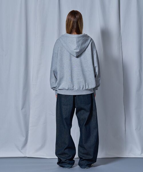 SEQUENZ（シークエンズ）の「【sqnz（エスキュンズ）】sqnz logo applique zip p/k / ユニセックス 裏毛 ダブルジップ ジップパーカー フーディ 星柄 ボーダー チェック（パーカー・メンズ・グレー/その他2/ライトピンク/その他3・MEDIUM/SMALL/LARGE）」の13枚目の写真