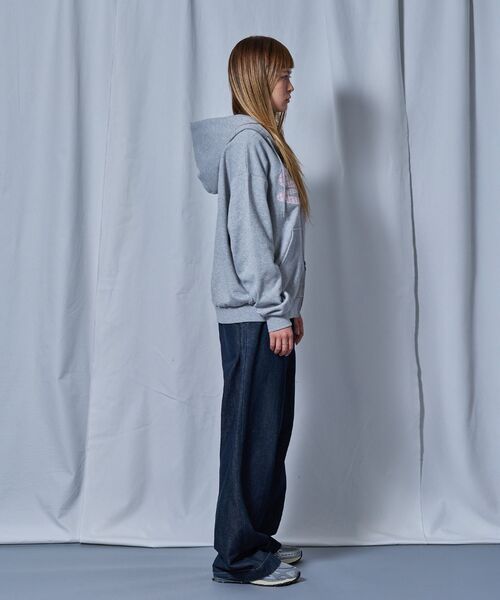 SEQUENZ（シークエンズ）の「【sqnz（エスキュンズ）】sqnz logo applique zip p/k / ユニセックス 裏毛 ダブルジップ ジップパーカー フーディ 星柄 ボーダー チェック（パーカー・メンズ・グレー/その他2/ライトピンク/その他3・MEDIUM/SMALL/LARGE）」の14枚目の写真