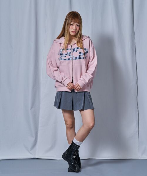 SEQUENZ（シークエンズ）の「【sqnz（エスキュンズ）】sqnz logo applique zip p/k / ユニセックス 裏毛 ダブルジップ ジップパーカー フーディ 星柄 ボーダー チェック（パーカー・メンズ・グレー/その他2/ライトピンク/その他3・MEDIUM/SMALL/LARGE）」の17枚目の写真