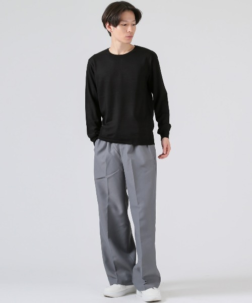 LUXSTYLE(ラグスタイル)の「カシミヤタッチクルーネックニット(ニット/セーター・メンズ・ホワイト/ブラック/チャコールグレー・M/XL/L)」の5枚目の写真