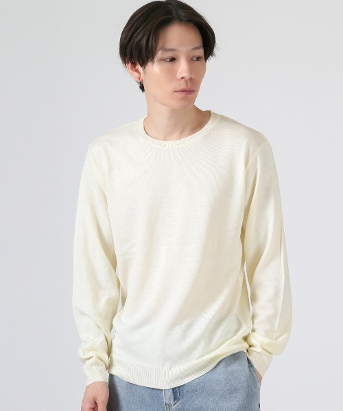 LUXSTYLE(ラグスタイル)の「カシミヤタッチクルーネックニット(ニット/セーター・メンズ・ホワイト/ブラック/チャコールグレー・M/XL/L)」の6枚目の写真
